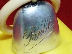 Clopotel francez din argint cu inel din fildes, perioada Belle Epoque